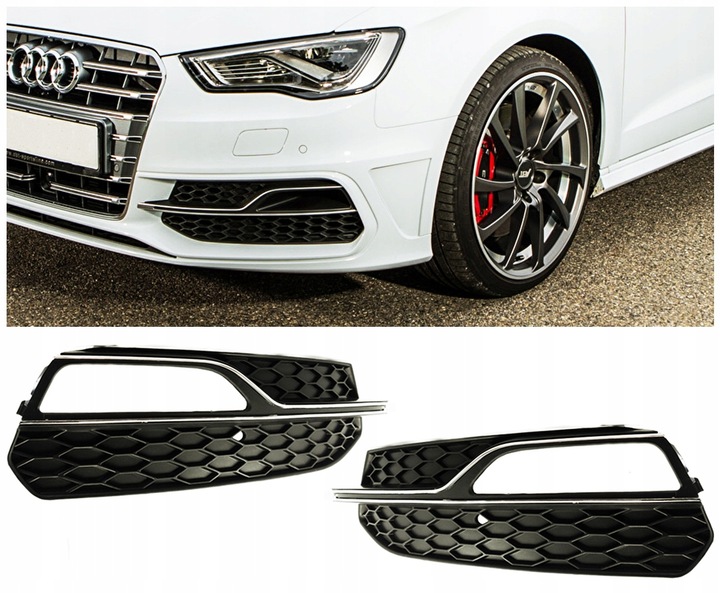 фото №11, Решітка решітка pod галоген audi a3 8v s3 13-17 сота сота хром