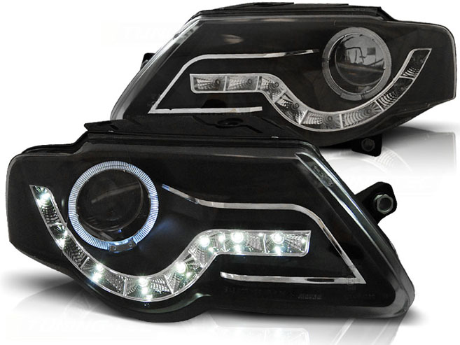 фото №1, Лампи vw passat b6 3c 05-10r кільця led чорний + двигуни reg. безкоштовно!!