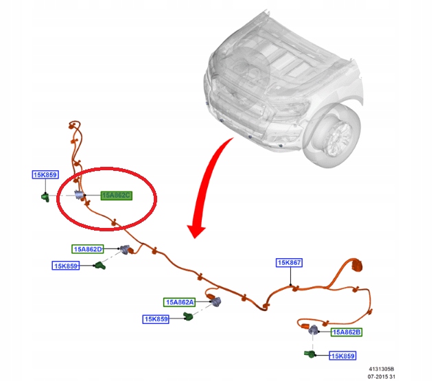 фото №6, Кошик датчик паркування праві srajny ranger 11- 1943136 _ eb3t-15a862-bba