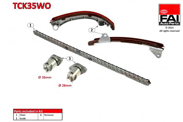 фото №2, Набір ланцюга розподільний вал toyota dohc avensis 00-03