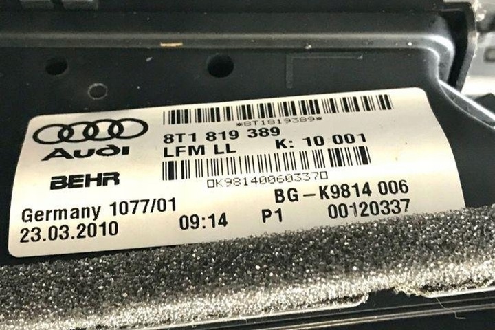 фото №10, Обігрівач audi q5 8r 8k1820005at 3.2l бензин 199kw 2011