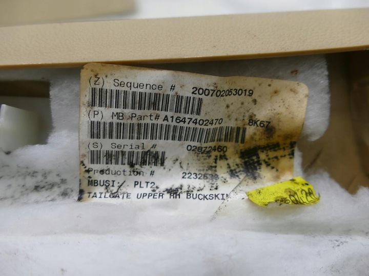 фото №9, Mercedes ml w164 оббивка кришки багажника коричнева