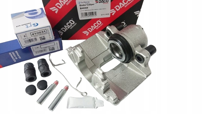 фото №1, Суппорт тормоза daco левый перед + пружина + направляющие ert vw passat b6 b7