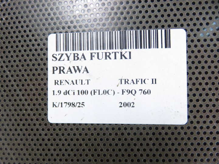 фото №5, Скло праве задня renault trafic ii