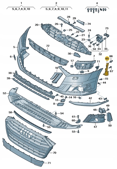 фото №1, Ковзун плита закриваюча бампер перед права audi a8 d5 aso оригінал новий