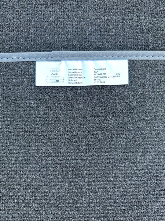 фото №7, Коврики велюровые audi a3 8v2061270 rl