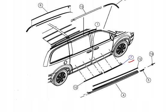 фото №5, Планка дверь caravan / t&c mopar оригинальный номер 0zt52sz0aa