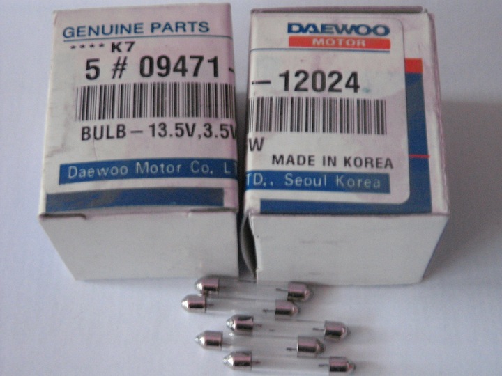 фото №5, Лампочка козырёк daewoo leganza 5-szt 13,5 v-3,5 w
