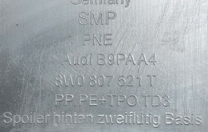 фото №13, Audi a4 b9 рестайлінг спойлер бампера зад накладка 8w0807521t