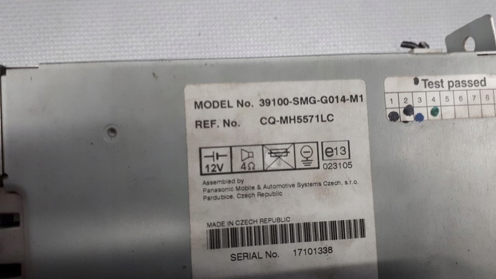 фото №12, 39100-smg-g014 радіо cd honda civic viii