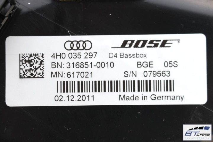 фото №9, Audi a8 динамики + усилитель bose 4h 4g0035223b 4h0035481a 4h0035297 4h00