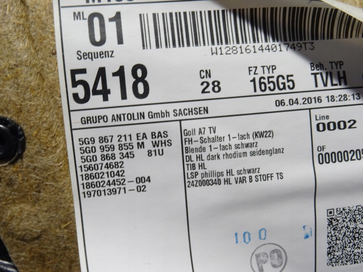 фото №9, Боковина двері зад задній задній лівий vw golf vii 7 5g9 12-20 універсал 5g9867211ea