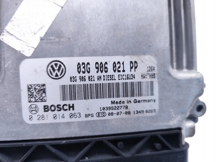 фото №7, Vw golf блок управления / модуль ecu 2.0 tdi 16v дизель 103kw 140 hp 03g906021pp