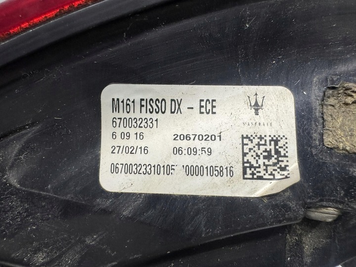 фото №6, Лампа зад задняя правая maserati levante 3.0 v6 670032331
