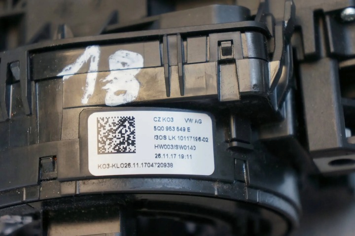 фото №8, Перемикач комбінований стрічка змотувач перемикач-павук круїз-контроль audi a3 8v 5q0953549e