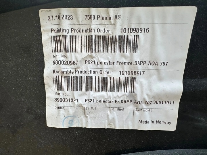 фото №7, Бампер polestar 2 2020 белый идеальный оригинал перед