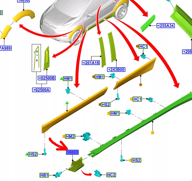 фото №1, Планка накладка крила лівого ecosport mk2 2017- оригінальний номер