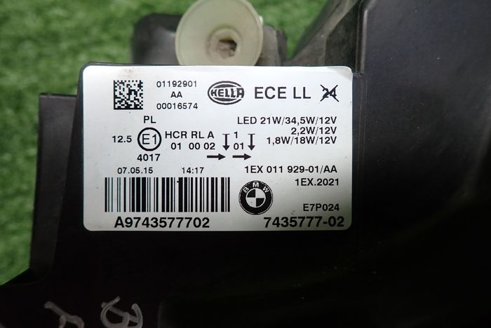 фото №10, Bmw f20 f21 1 полный led рестайлинг 17- фара левое фара левая 7435777-02