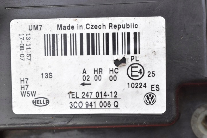 фото №6, Фара правое фара передняя линза eu 3c0941006q vw passat b6 05-10