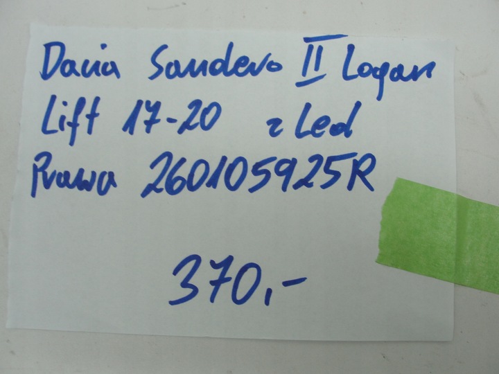 фото №9, Лампа перед правая dacia sandero ii logan рестайлинг 17-20 zykła з led 260105925r