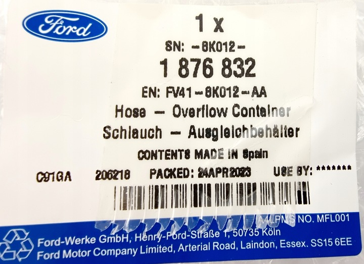 фото №14, Шланг бачка розширювального 2.0 tdci ford