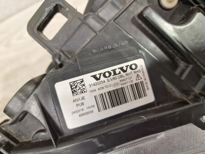 фото №10, Volvo s60 v60 рестайлинг 2013-2018 лампа правая ксенон dbl 31420254 европа