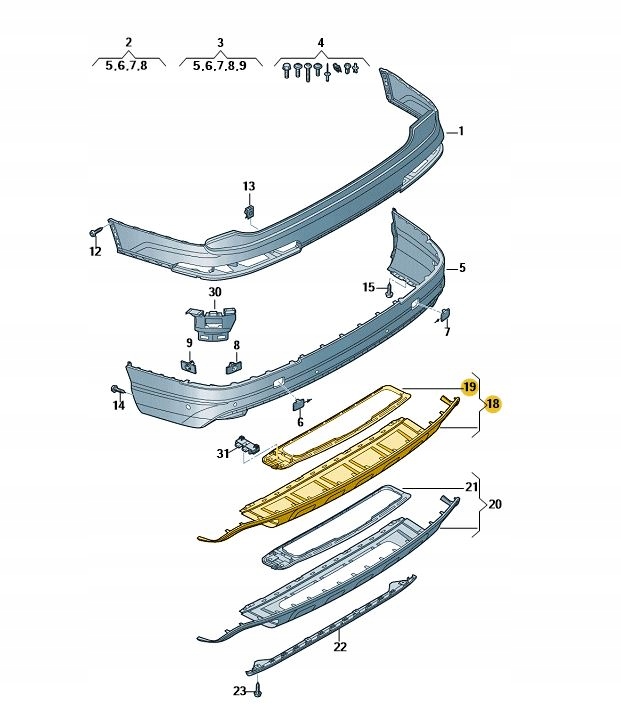 фото №1, Спойлер заднього бампера audi q7 чорний стандарт