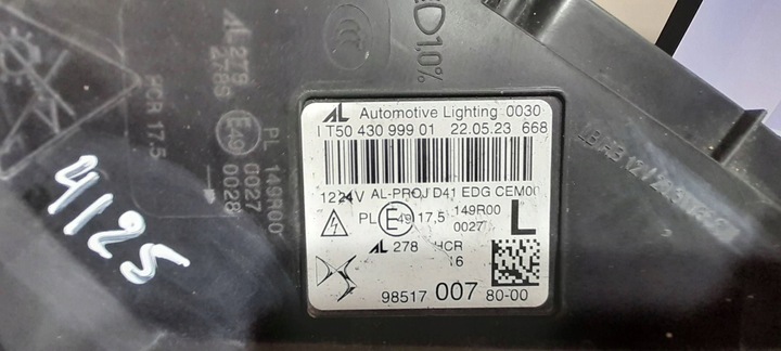 фото №8, Ds4 ii crossback лампа левый перед полный led 21- 9851700780-00