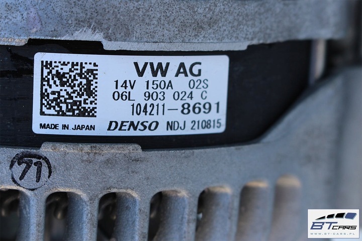 фото №9, Audi a4 a5 генератор 150a 2.0 tfsi 06l903024c 06l 903 024 c 06l903024h 06l