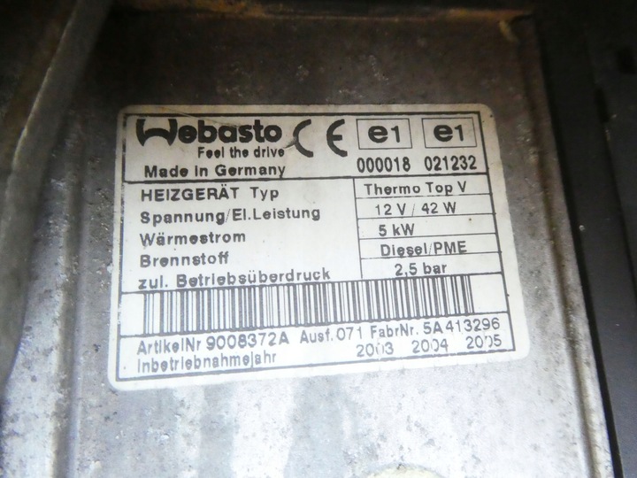 фото №6, Обігрів стояночний вебасто vw touran i 1.9tdi 12v 42w 5kw 1k0815065n