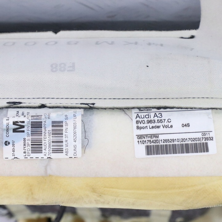 фото №12, Audi a3 8v s line передние спинка сиденья право кожа 8v3881806ap