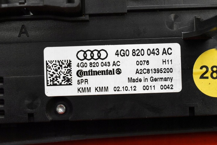 фото №7, Панель керування повітропровід клімат 4g0820043ac audi a6 c7 10-14