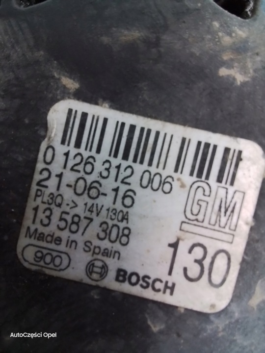 фото №4, N921 генератор opel astra k 1.4t 0126312006 13587308