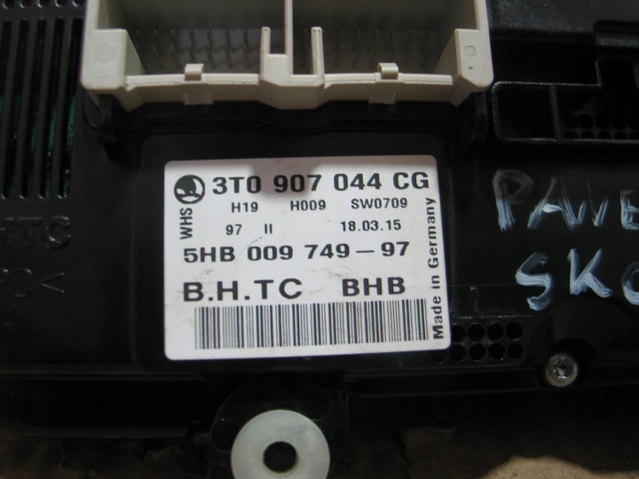 фото №9, Панель климат-контроля воздуховод skoda superb yeti 3t0907044cg