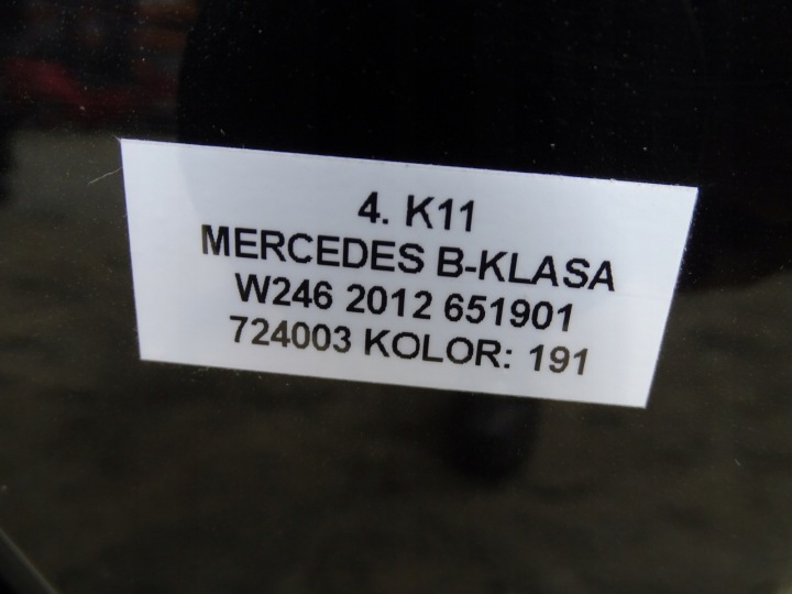 фото №15, Крышка крышка багажника зад стекло спойлер mercedes w246 b-klasa ii цвет 191
