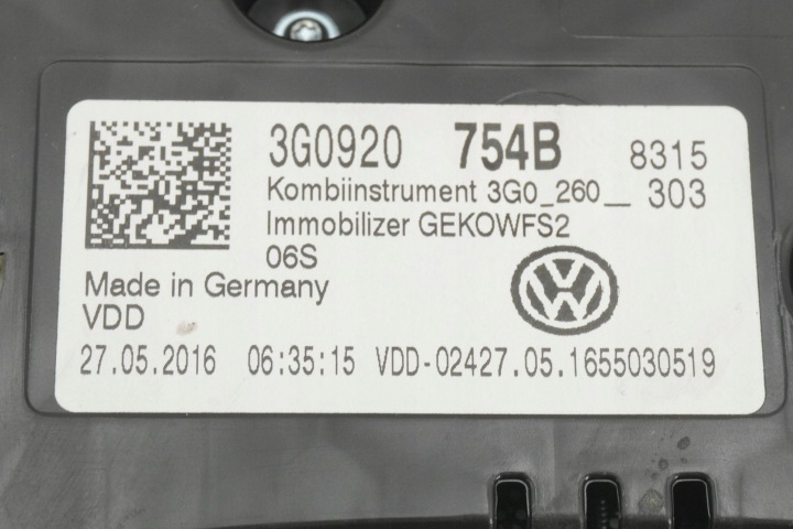 фото №9, Панель приладів vw passat b8 gte 3g0920754b
