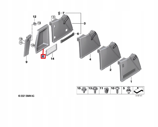 фото №12, Bmw x3 g01 m f97 ліва сторона кришки багажника 51477445817