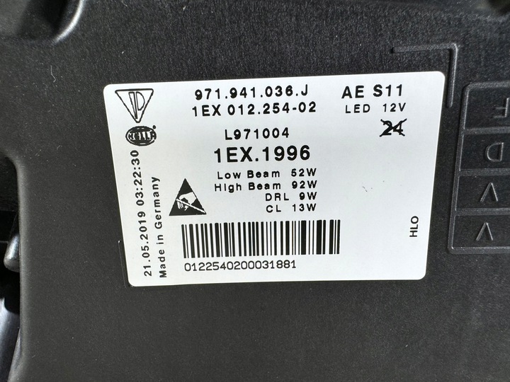 фото №12, Porsche panamera 971 matrix полный led фара лампа правая перед eur