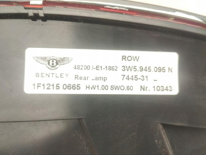 фото №9, Bentley continental 2012 фара задняя 3w5945095n