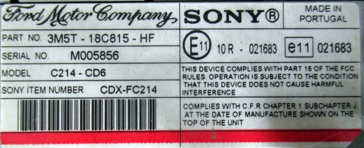фото №4, Ford focus mk2 радиопроигрыватель панель радио 3m5t18c815hf
