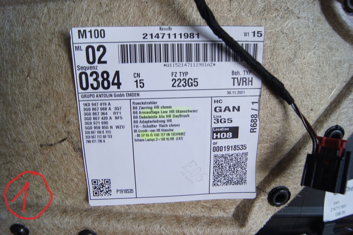 фото №12, Gd passat b8 обивка дверь правый зад 3g9867212ar