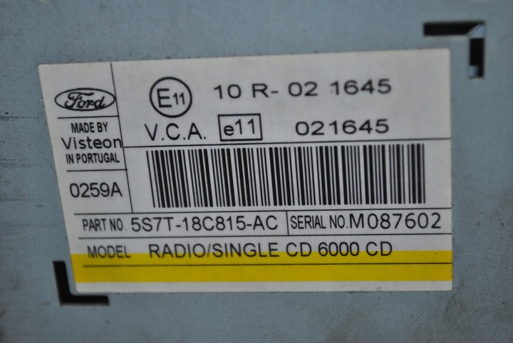 фото №5, Радіопрогравач cd ford mondeo mk3 5s7t-18c815-ac
