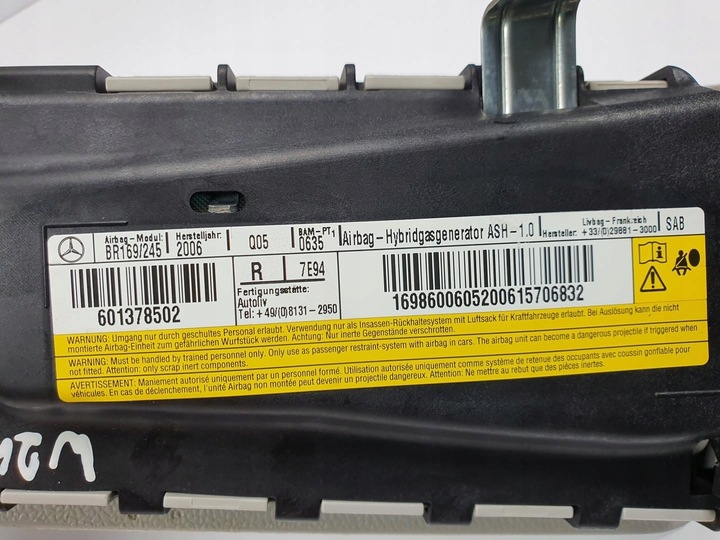 фото №5, Подушка подушка безпеки w сидіння праві перед mercedes w245 1698600605