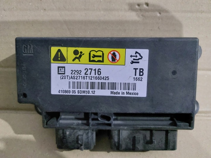 фото №3, Модуль подушок датчик подушка безпеки opel insignia a 22922716 tb