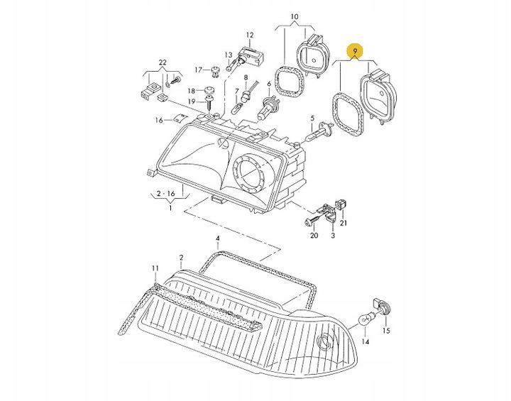 фото №4, Заглушка фара audi a8 s8 d2 99-03 4d0941159f