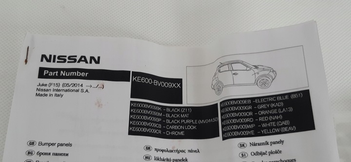 фото №5, Nissan juke f15 планки декоративний бампера перед ke600-bv009xx