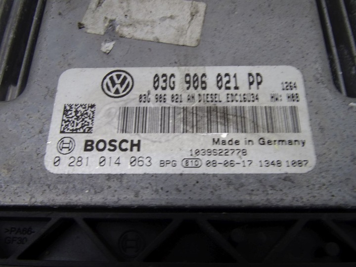 фото №12, Vw golf v 03-09 2.0 tdi компьютер набор