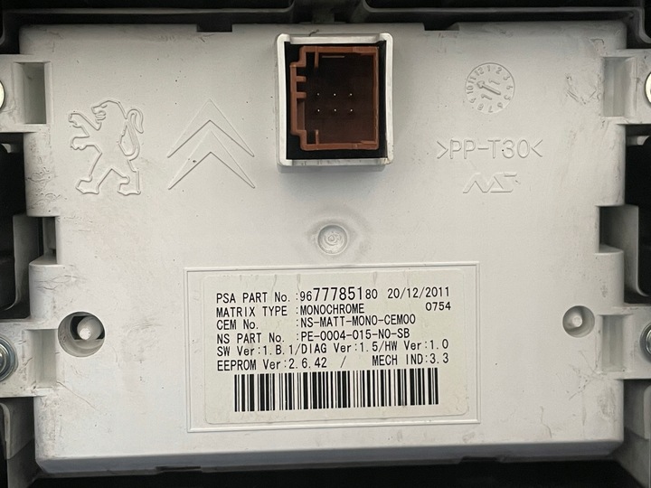 фото №7, Peugeot 3008 i 2009-2016 спідометр  манометр w милях lcd 9677785180