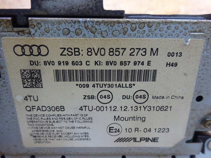 фото №7, Audi a3 8v 12-18 экран монитор дисплей mmi 8v0857273m