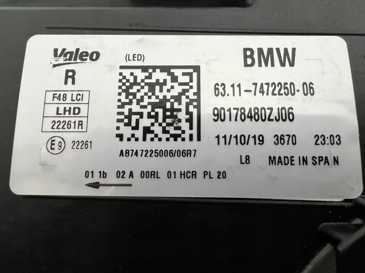 фото №11, Bmw x1 f48 lci рестайлінг повний led фара ліва права